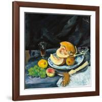 Still Life with Cut Melon, Glass and Fan, C. 1920-George Leslie Hunter-Framed Giclee Print