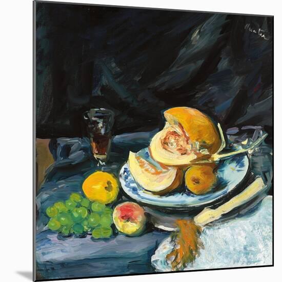 Still Life with Cut Melon, Glass and Fan, C. 1920-George Leslie Hunter-Mounted Giclee Print