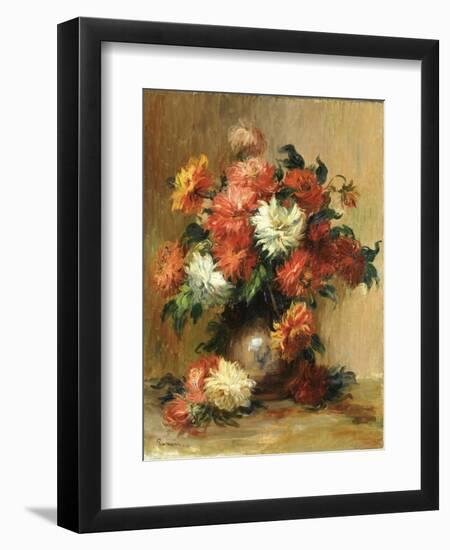 Still life with dahlias. Ca. 1886-90-Pierre-Auguste Renoir-Framed Giclee Print