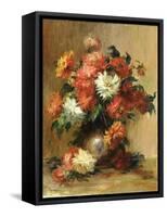 Still life with dahlias. Ca. 1886-90-Pierre-Auguste Renoir-Framed Stretched Canvas