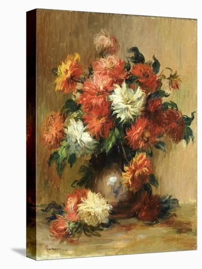 Still life with dahlias. Ca. 1886-90-Pierre-Auguste Renoir-Stretched Canvas