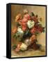 Still life with dahlias. Ca. 1886-90-Pierre-Auguste Renoir-Framed Stretched Canvas