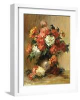 Still life with dahlias. Ca. 1886-90-Pierre-Auguste Renoir-Framed Giclee Print