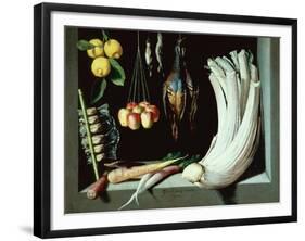 Still Life with Dead Birds, Fruit and Vegetables, 1602-Juan Sanchez Cotan-Framed Giclee Print