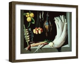 Still Life with Dead Birds, Fruit and Vegetables, 1602-Juan Sanchez Cotan-Framed Giclee Print