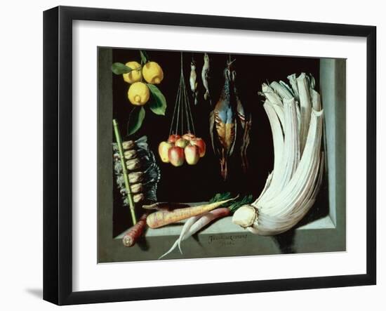Still Life with Dead Birds, Fruit and Vegetables, 1602-Juan Sanchez Cotan-Framed Giclee Print