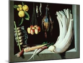 Still Life with Dead Birds, Fruit and Vegetables, 1602-Juan Sanchez Cotan-Mounted Giclee Print