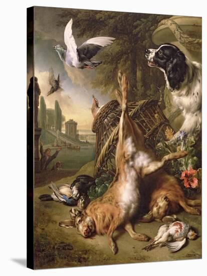 Still Life with Dead Game and Hares-Jan Weenix-Stretched Canvas