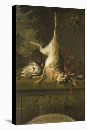 Still Life with Dead Hare and Partridges-Dirk Valkenburg-Stretched Canvas