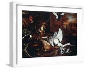 Still-Life with Dead Heron and Dog Barking at Bird-Dirk Valkenburg-Framed Giclee Print