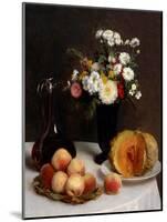 Still Life with Decanter, Flowers and Fruits, 1865-Henri Fantin-Latour-Mounted Giclee Print