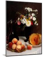 Still Life With Decanter, Flowers And Fruits-Henri Fantin-Latour-Mounted Giclee Print