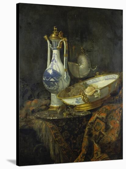 Still Life with Delft Vase and Bowl-Willem Kalf-Stretched Canvas