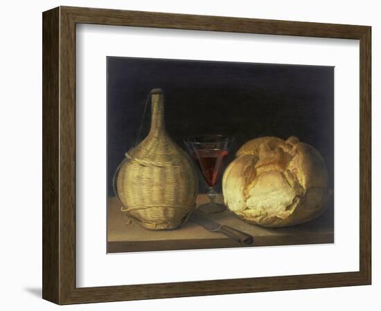 Still Life with Demijohn, Goblet and Bread, 1630-35-Sebastiano del Piombo-Framed Giclee Print