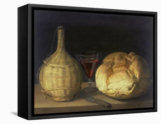 Still Life with Demijohn, Goblet and Bread, 1630-35-Sebastiano del Piombo-Framed Stretched Canvas
