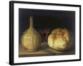 Still Life with Demijohn, Goblet and Bread, 1630-35-Sebastiano del Piombo-Framed Giclee Print