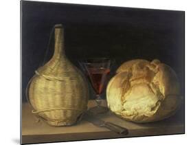 Still Life with Demijohn, Goblet and Bread, 1630-35-Sebastiano del Piombo-Mounted Giclee Print