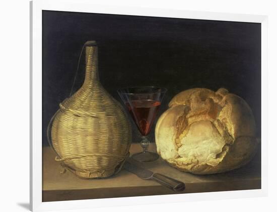 Still Life with Demijohn, Goblet and Bread, 1630-35-Sebastiano del Piombo-Framed Giclee Print