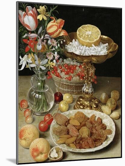 Still-life with desert and bouquet, 1632-Georg Flegel-Mounted Giclee Print