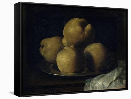 Still Life with Dish of Quince-Francisco de Zurbarán-Framed Stretched Canvas