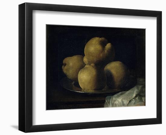 Still Life with Dish of Quince-Francisco de Zurbarán-Framed Premium Giclee Print