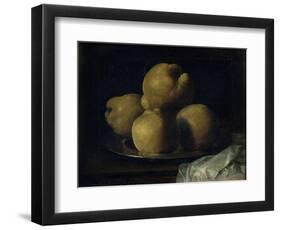 Still Life with Dish of Quince-Francisco de Zurbarán-Framed Premium Giclee Print