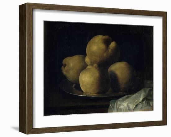 Still Life with Dish of Quince-Francisco de Zurbarán-Framed Giclee Print