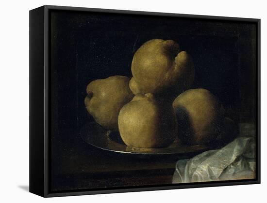 Still Life with Dish of Quince-Francisco de Zurbarán-Framed Stretched Canvas