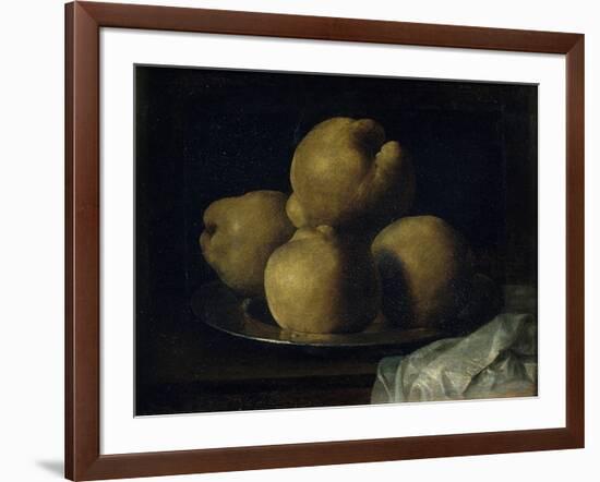 Still Life with Dish of Quince-Francisco de Zurbarán-Framed Giclee Print