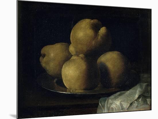 Still Life with Dish of Quince-Francisco de Zurbarán-Mounted Giclee Print