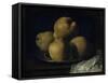 Still Life with Dish of Quince-Francisco de Zurbarán-Framed Stretched Canvas