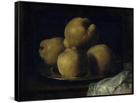 Still Life with Dish of Quince-Francisco de Zurbarán-Framed Stretched Canvas