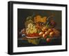 Still Life with Dish of Strawberries, Peaches and Grapes-Severin Roesen-Framed Giclee Print