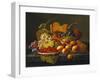 Still Life with Dish of Strawberries, Peaches and Grapes-Severin Roesen-Framed Giclee Print