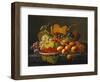 Still Life with Dish of Strawberries, Peaches and Grapes-Severin Roesen-Framed Giclee Print