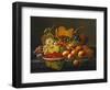 Still Life with Dish of Strawberries, Peaches and Grapes-Severin Roesen-Framed Giclee Print