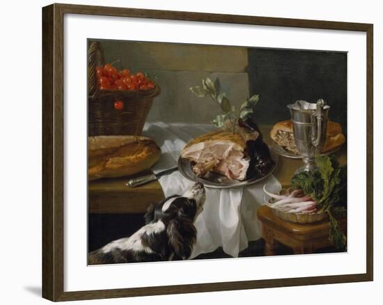 Still Life with Dog-Alexandre-Francois Desportes-Framed Giclee Print