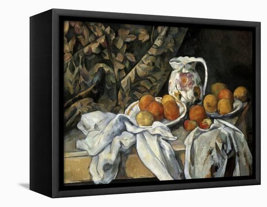 Still Life with Drapery, C1895-Paul Cézanne-Framed Stretched Canvas