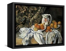 Still Life with Drapery, C1895-Paul Cézanne-Framed Stretched Canvas