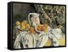 Still Life with Drapery-Paul Cézanne-Framed Stretched Canvas