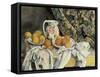 Still Life with Drapery-Paul Cézanne-Framed Stretched Canvas