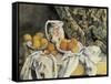 Still Life with Drapery-Paul Cézanne-Framed Stretched Canvas