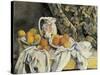 Still Life with Drapery-Paul Cézanne-Stretched Canvas