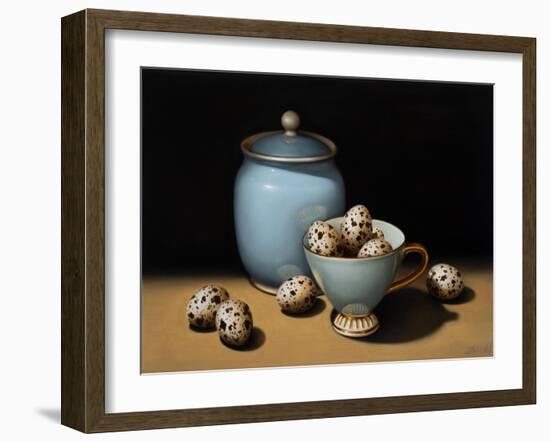 Still Life with Duck Egg Blue, 2018 (oil on linen)-Catherine Abel-Framed Giclee Print