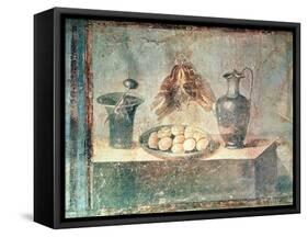 Still Life with Eggs and Thrushes, from the Villa Di Giulia Felice, Pompeii-null-Framed Stretched Canvas