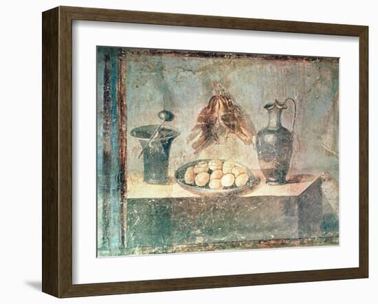 Still Life with Eggs and Thrushes, from the Villa Di Giulia Felice, Pompeii-null-Framed Giclee Print