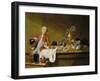 Still life with elegant gentleman-Peter Jakob Horemans-Framed Giclee Print