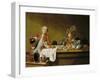 Still life with elegant gentleman-Peter Jakob Horemans-Framed Giclee Print