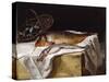 Still Life with Fish, 1866 (Oil on Canvas)-Jean Frederic Bazille-Stretched Canvas