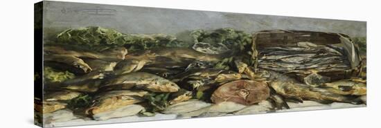 Still Life with Fish, 1886-Giovanni Segantini-Stretched Canvas